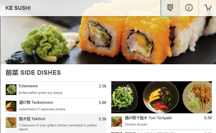 The new Ke Sushi Ordering Application